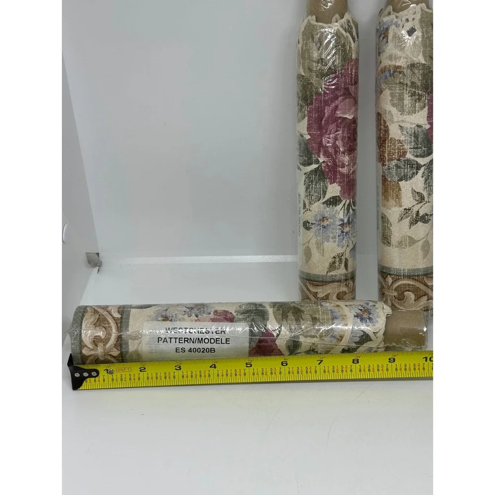 VTG Westchester Wallpaper Border Floral Rose Scroll Lot of 3 ES 40020B 5 Yds New